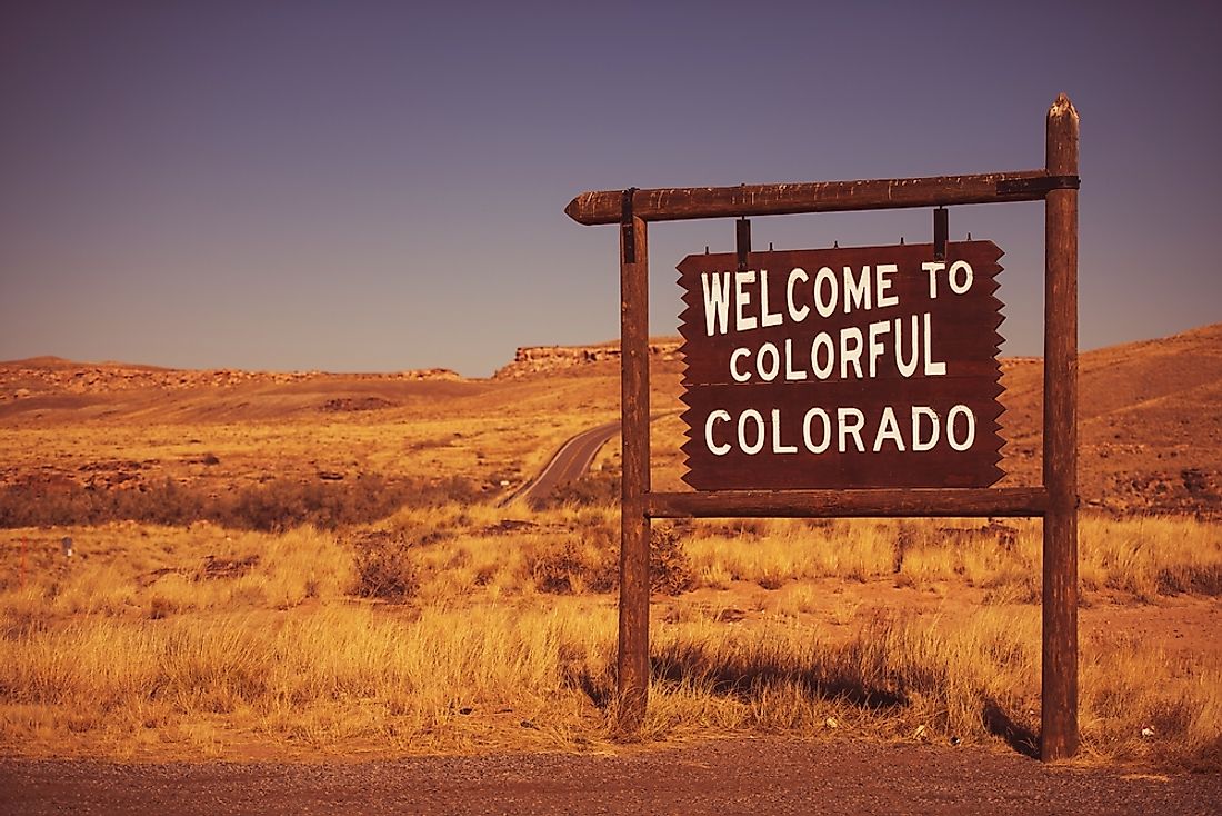"Welcome to Colorado" sign. 