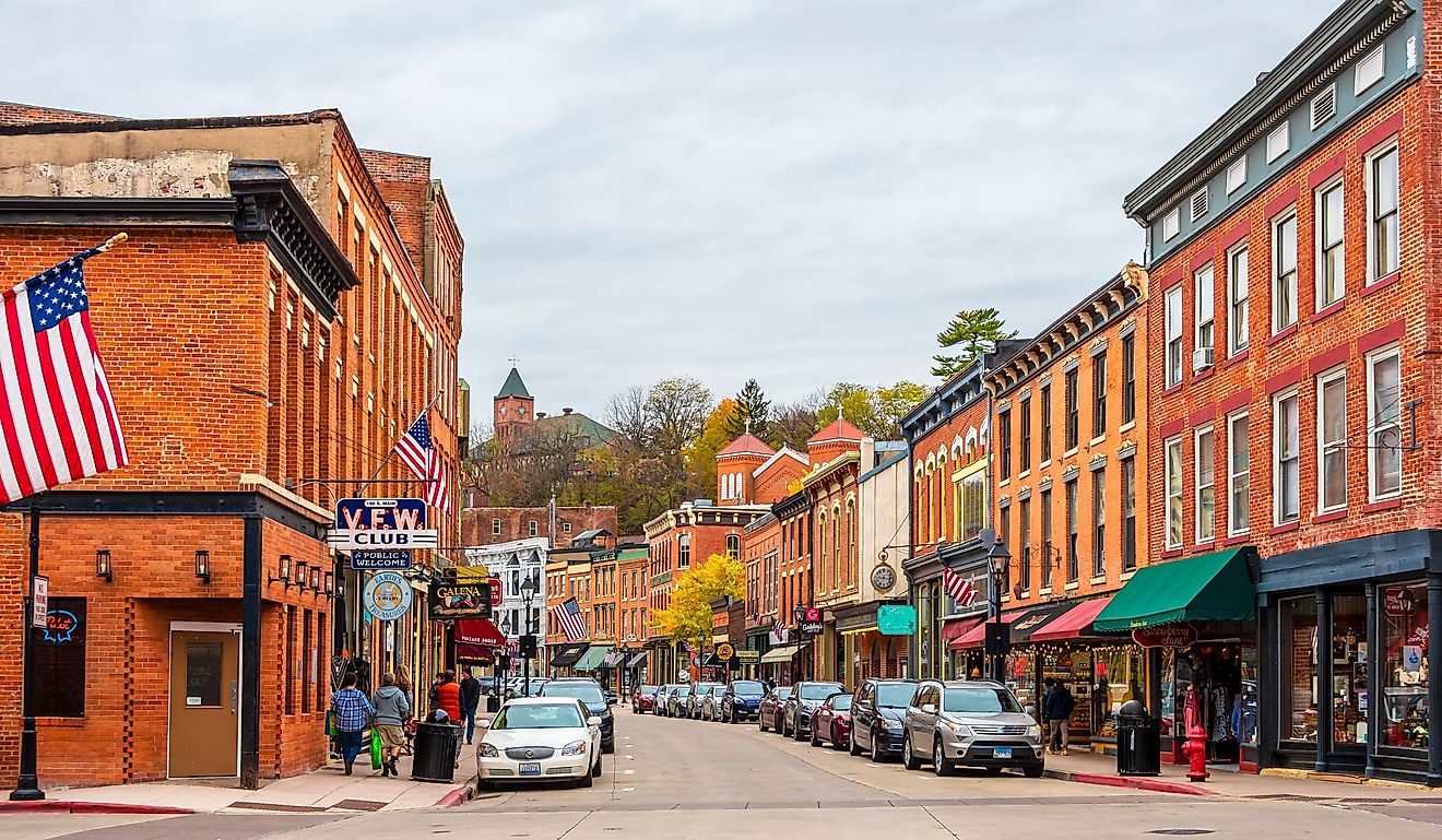 Historical Galena Town Main Street in Illinois of USA. Editorial credit: Nejdet Duzen / Shutterstock.com