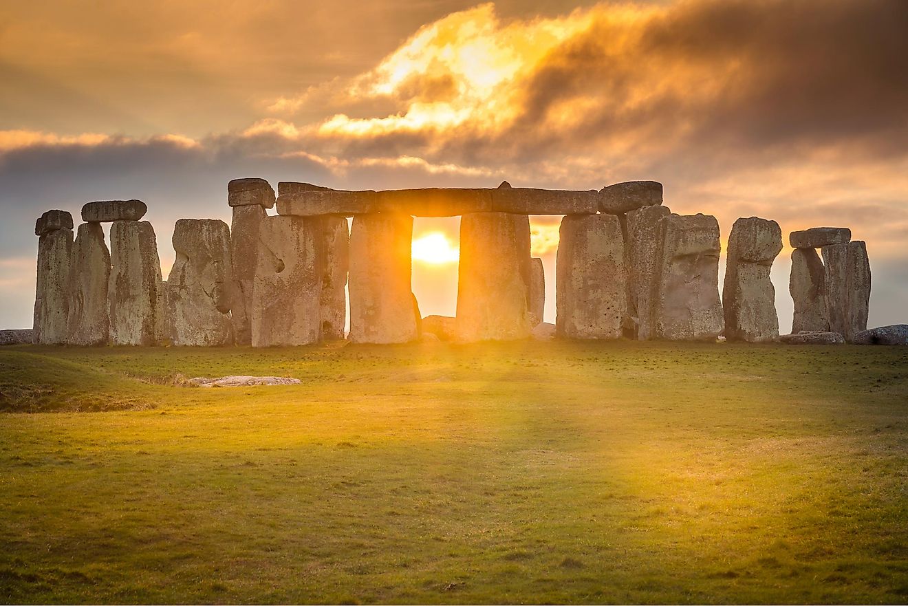 Stonehenge at sunset during winter solstice