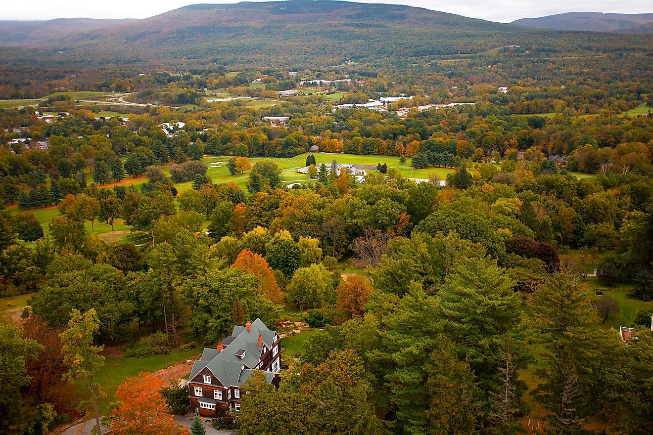 Autumn scenery in Bennington, Vermont.