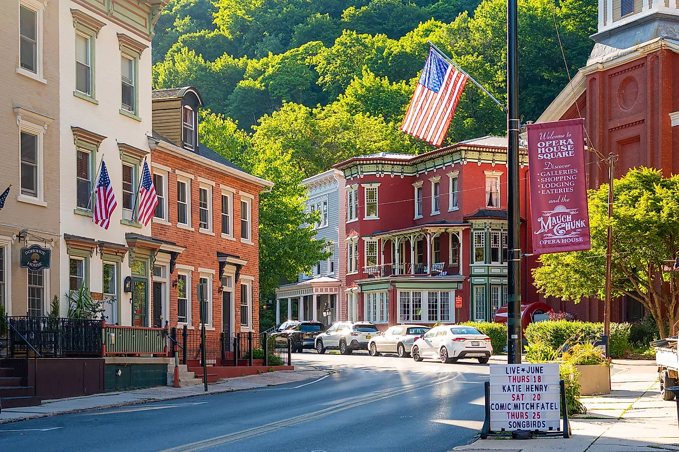 View of the historic town of Jim Thorpe, Pennsylvania
