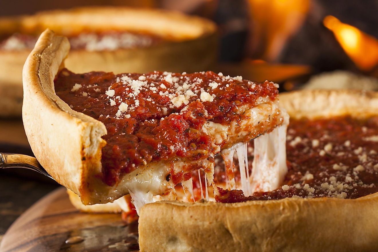 Deep dish pizza is a must-have when visiting Chicago. 
