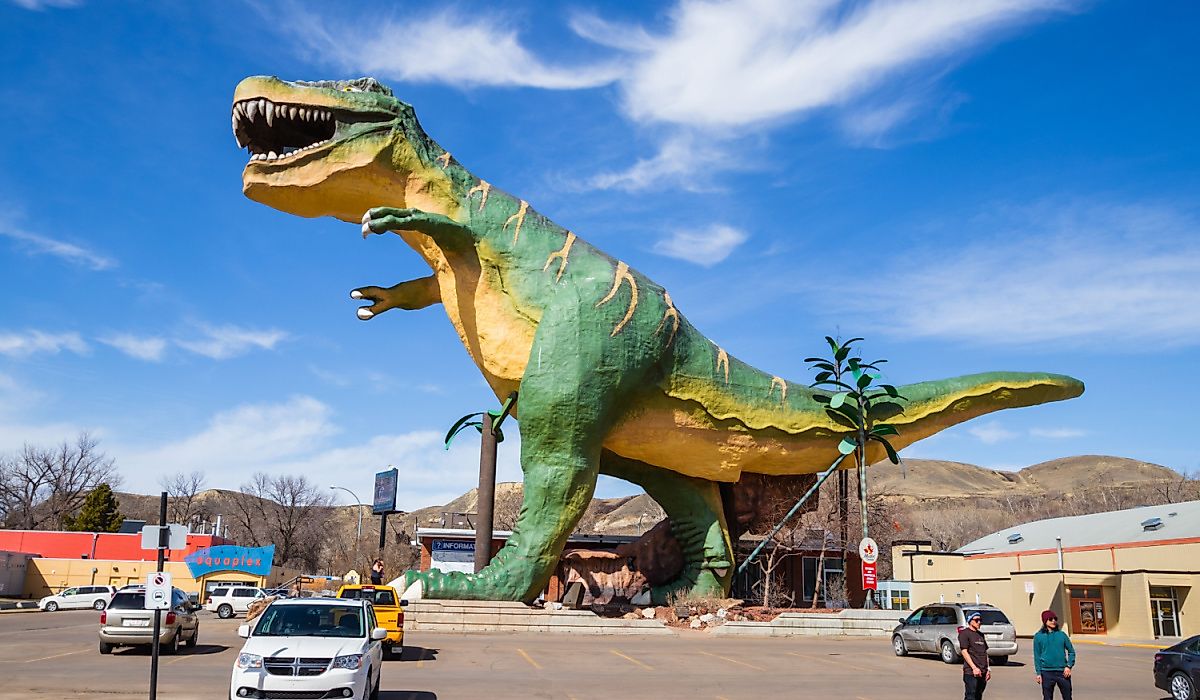 The dinosaur capital of the world, Drumheller, Alberta. Image credit rybarmarekk via Shutterstock