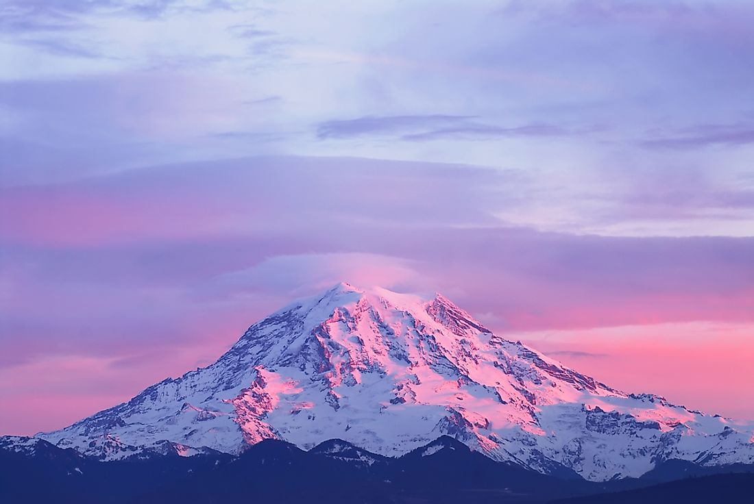 Mount Rainier is the highest peak of the Cascades. 