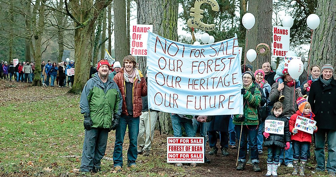 A "Hands Off Our Forest Campaign" protest.