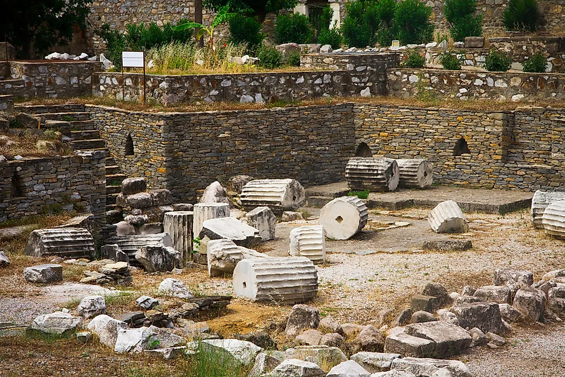 Ruins of the Tomb of Mausolus, a satrap of the Persian Empire. 