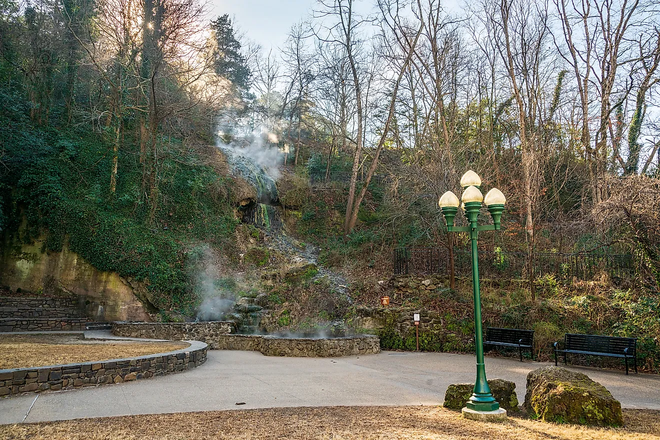 Natural Hot Spring at Hot Springs National Park in Arkansas. 