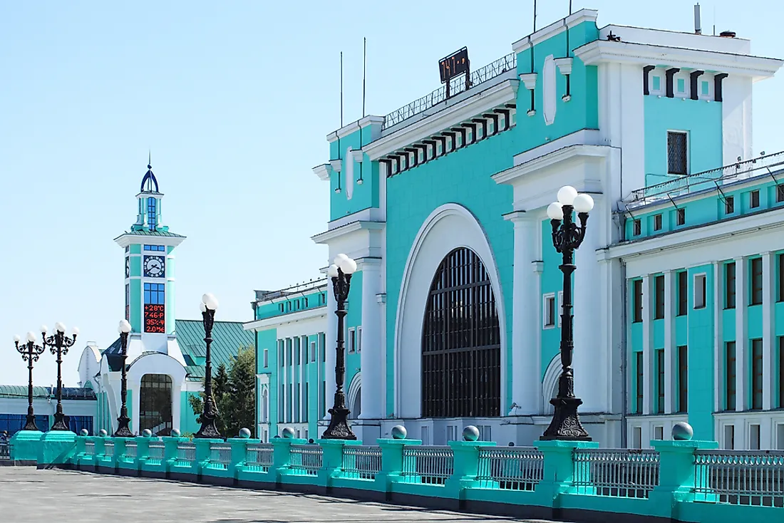 The railway station of Novosibirsk, Siberia's largest city.