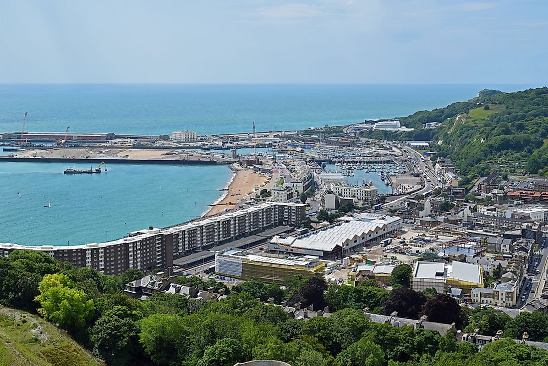 The Port of Dover, the busiest port in the United Kingdom. 