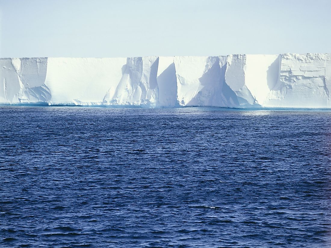 An ice shelf. 