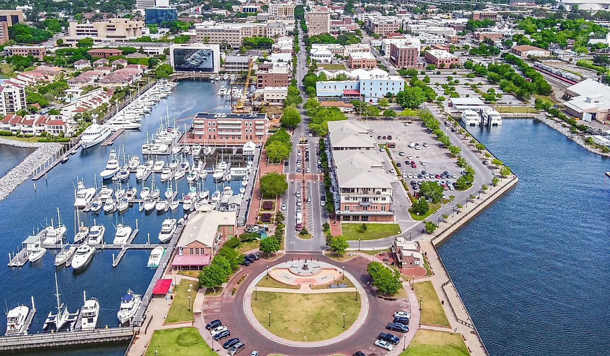 Aerial view of downtown Pensacola. Image credit Bown Media via Shutterstock.