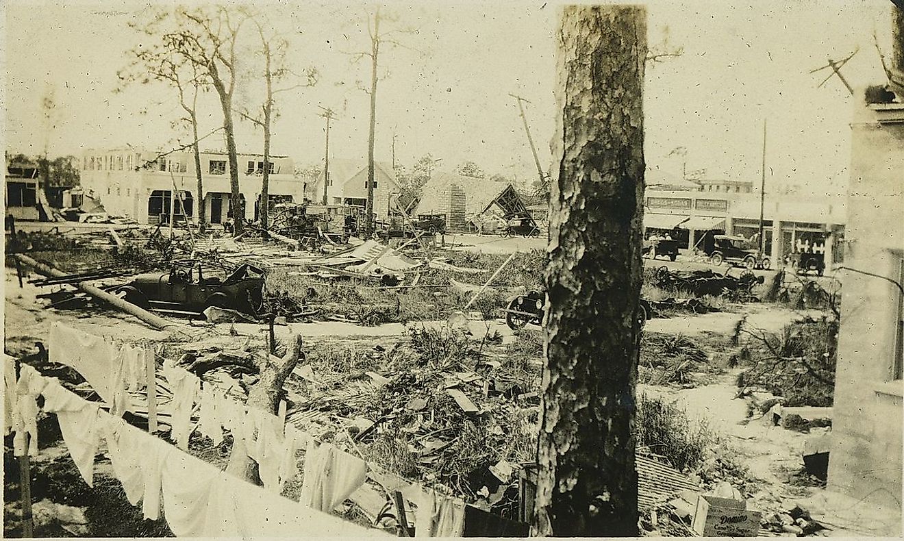 Damage in Florida in the aftermath of the 1928 Okeechobee hurricane. Image credit: Roy Senff (1890-1963)/Public domain