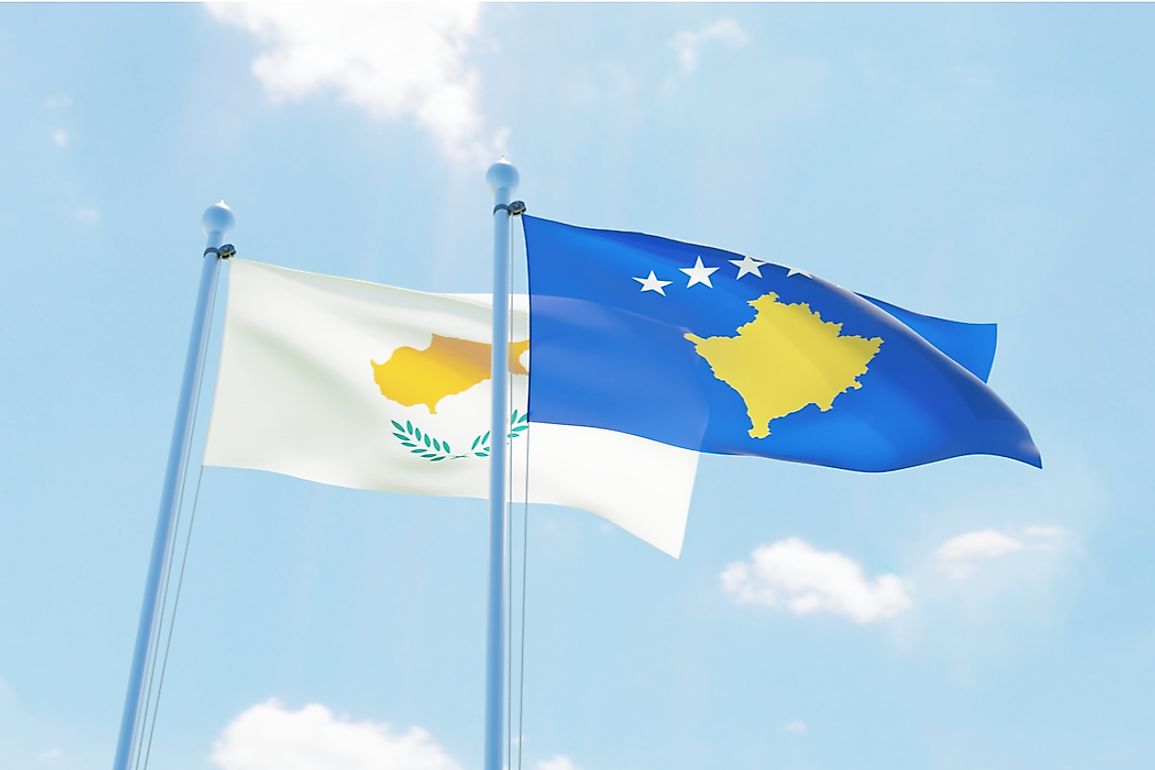 The flags of Cyprus and Kosovo both feature their maps on their flags.