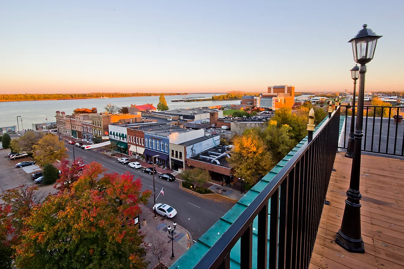 Overlooking the Paducah Kentucky Riverfront of the Ohio River