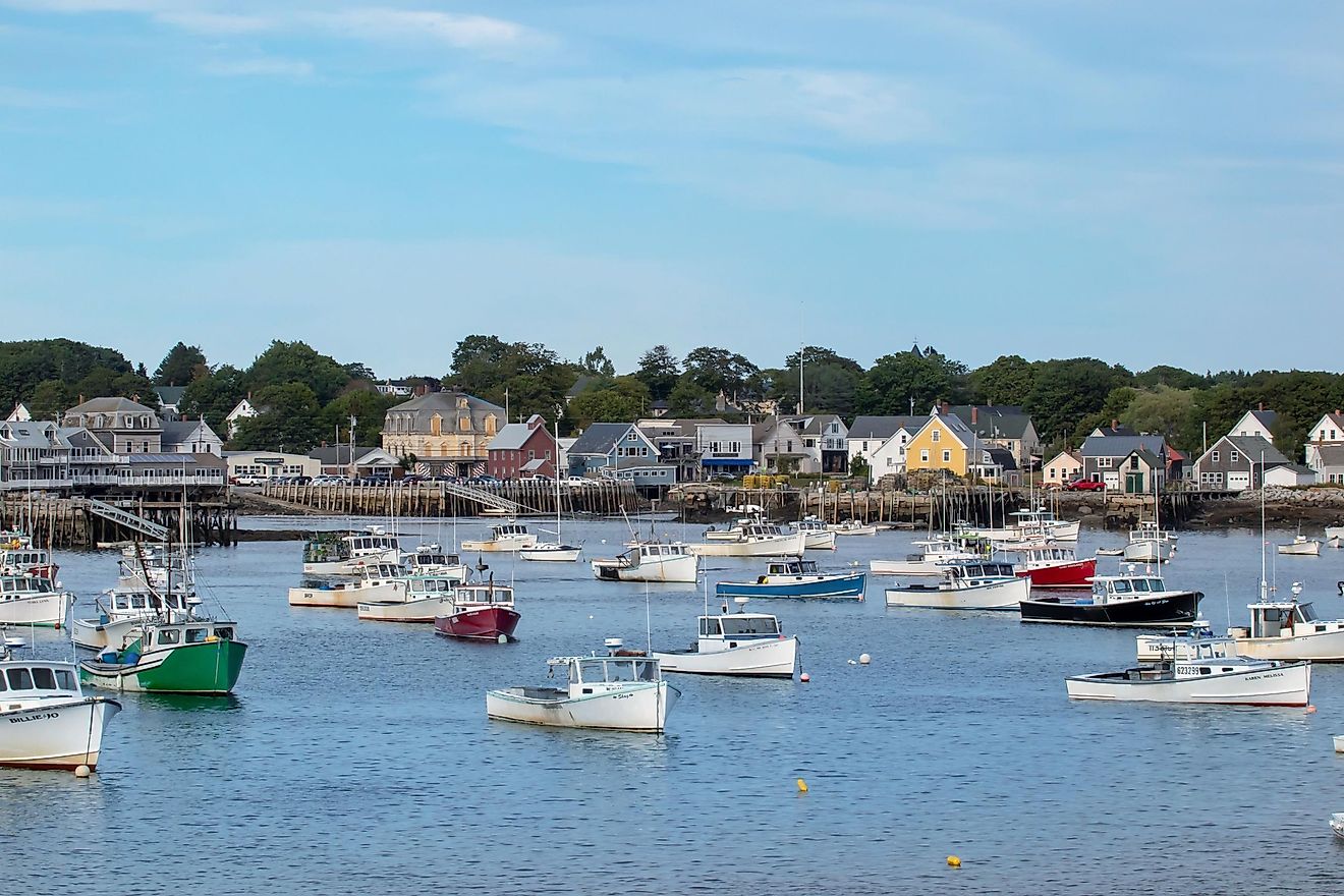 scenic view of beautiful Vinalhaven, ME harbor