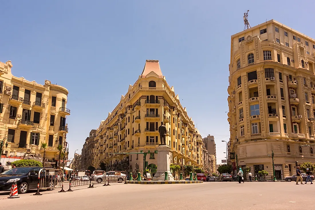 The Talaat Harb Square in downtown Cairo, the capital of Egypt.