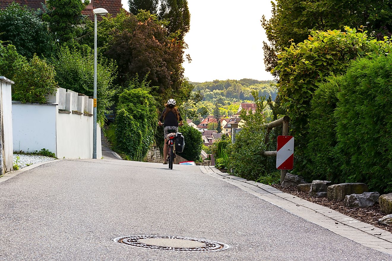 A cyclist in Harpers Ferry, West Virginia.