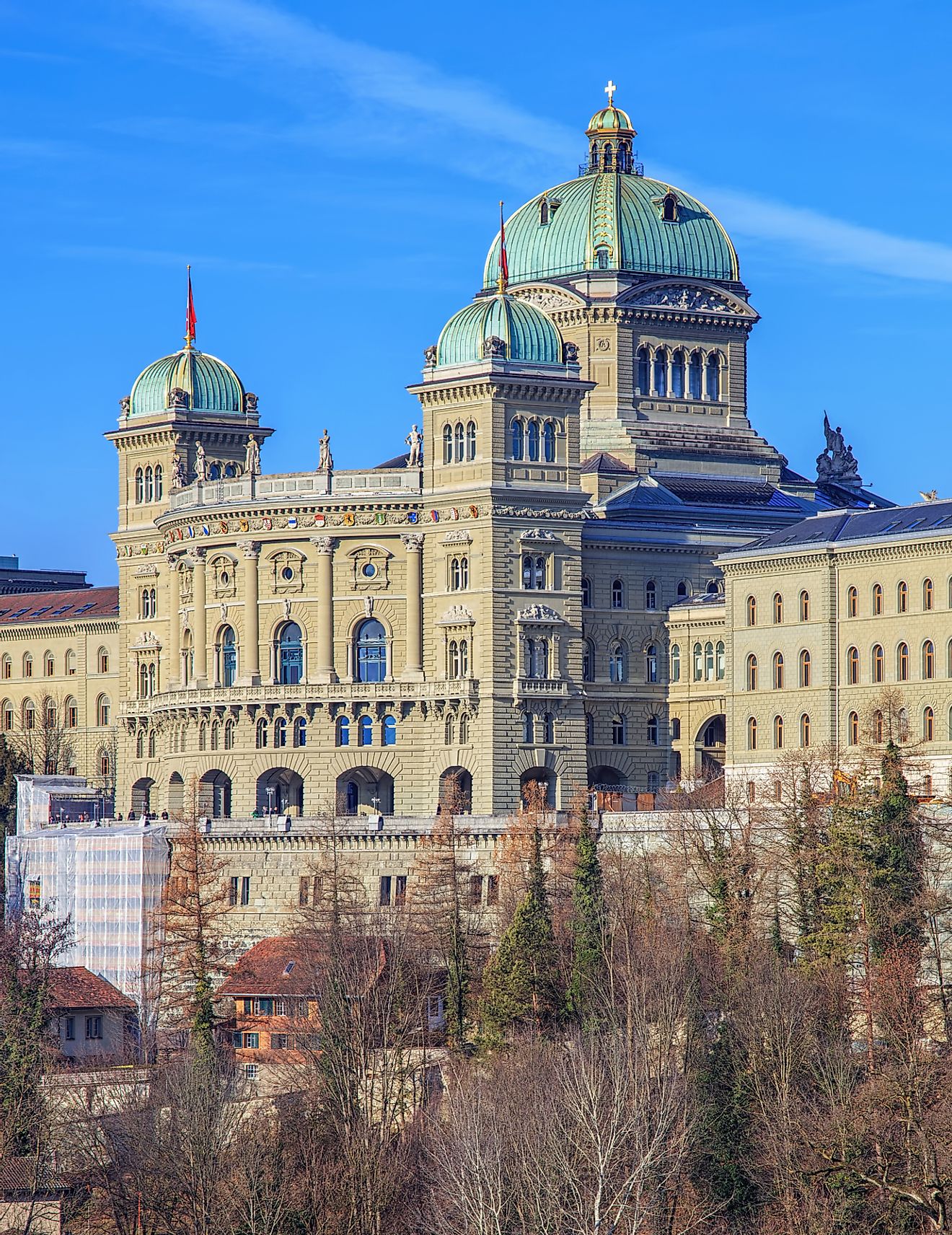 The Swiss Federal government, ranked first globally by the Prosperity Index, conducts its most important affairs within the Federal Palace in Bern.