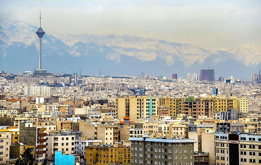 Tehran, the largest city in Iran. 