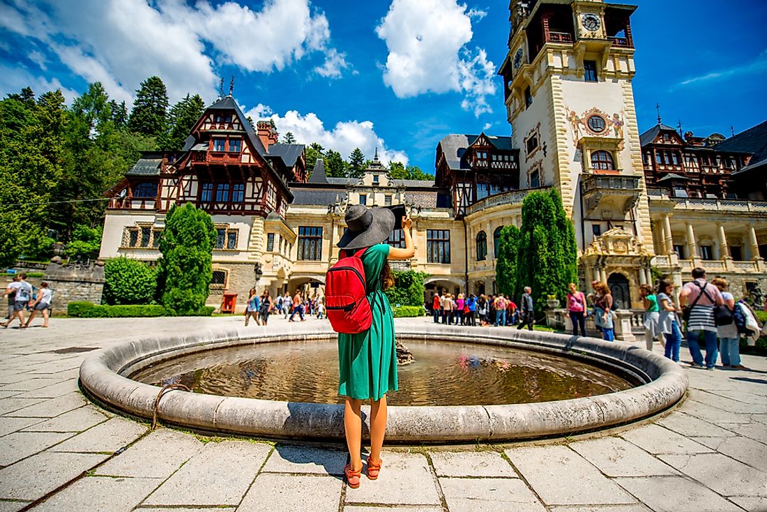 A tourist explores Romania. 