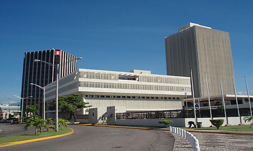 Downtown Kingston - Scotia Bank and the Bank of Jamaica