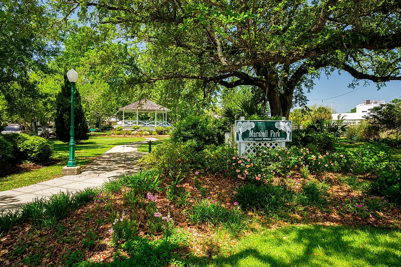 Popular Marshall Park in Ocean Springs, Mississippi. Editorial credit: Fotoluminate LLC / Shutterstock.com