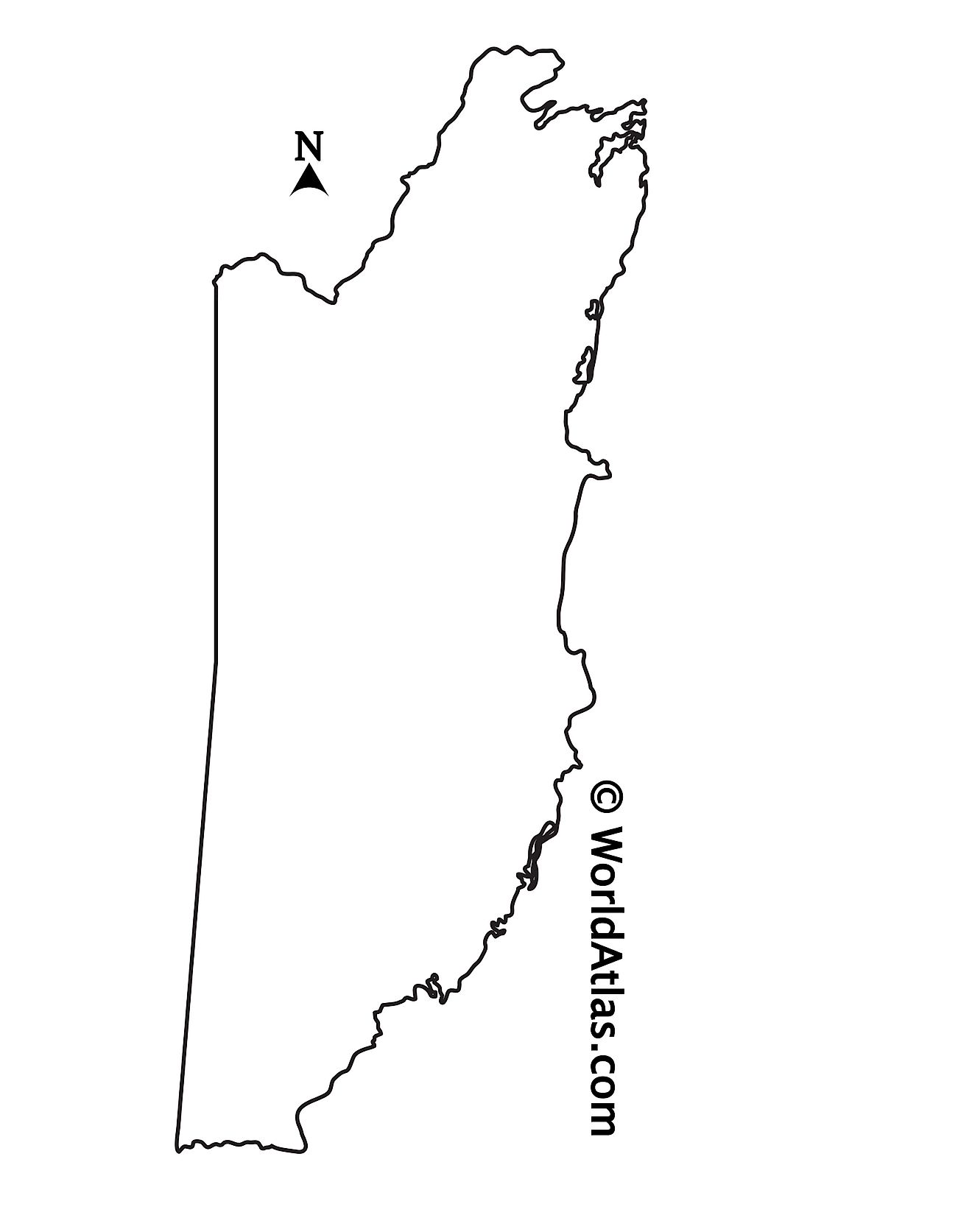 Mapa de contorno en blanco de Belice