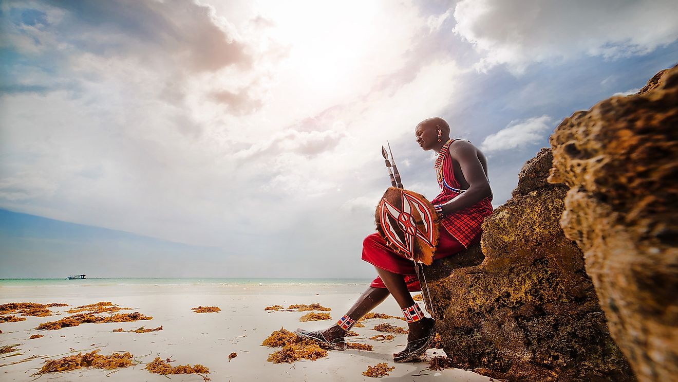 A Maasai man in traditional dress.
