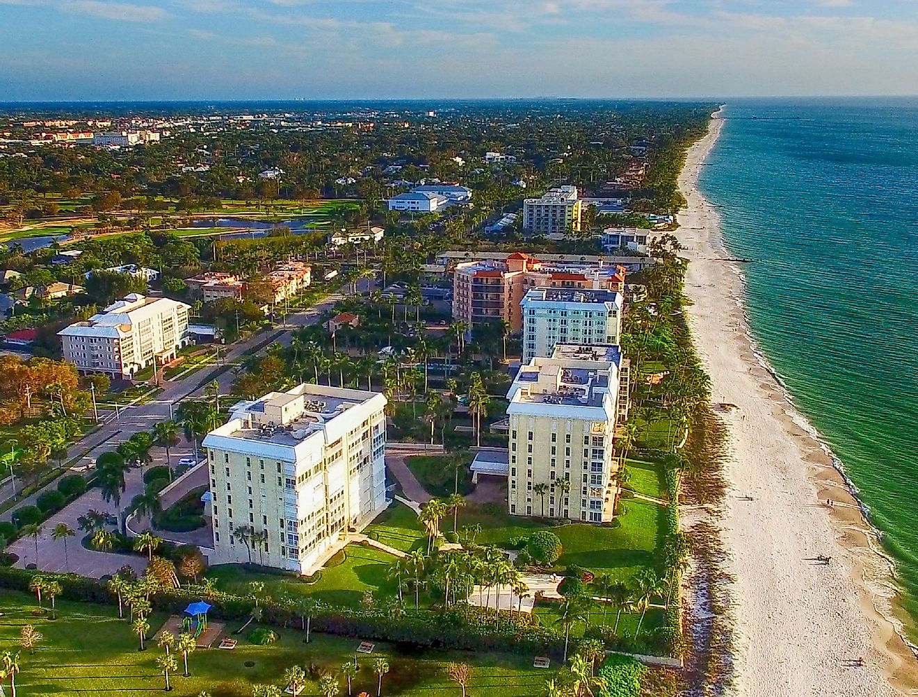 Naples coastline, Florida aerial view. Image credit pisaphotography via shutterstock