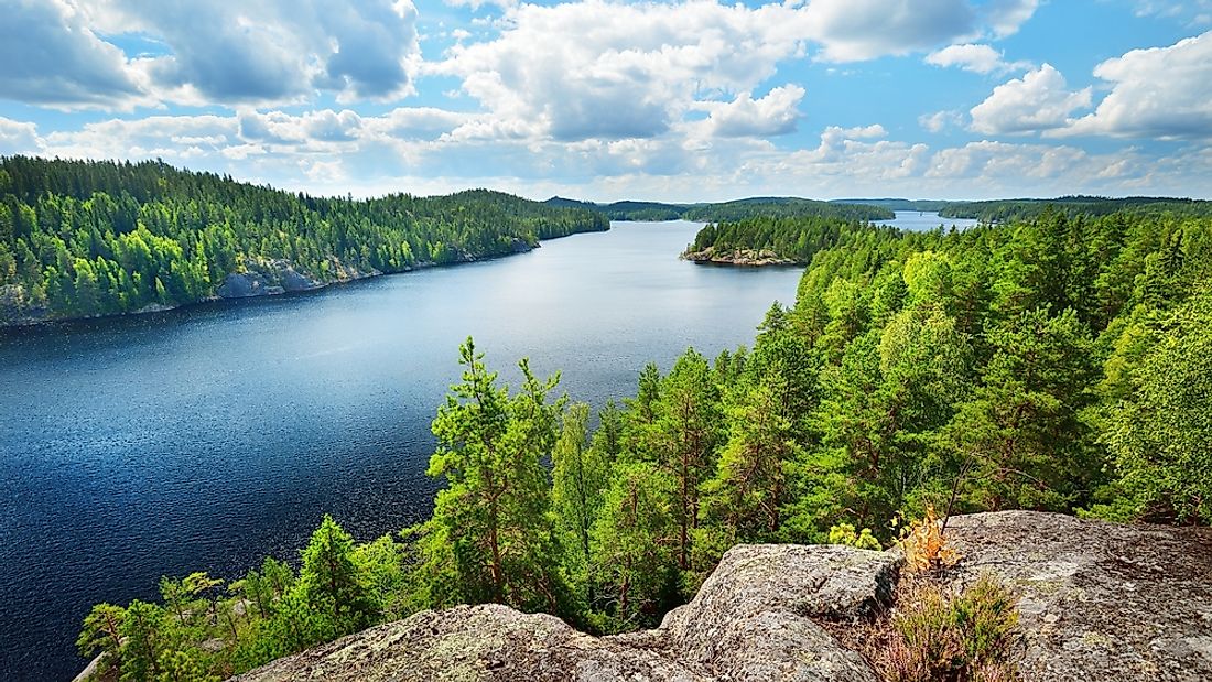 Lake Saimaa, the largest lake in Finland. 