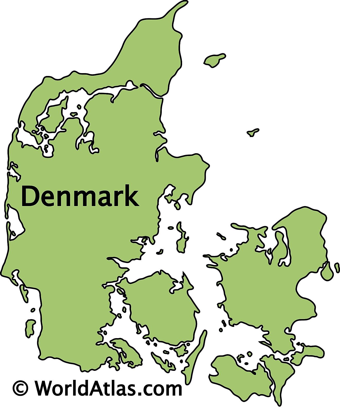 Outline Map of Denmark