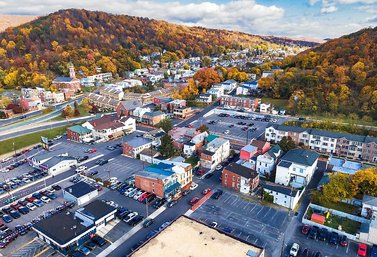 Overlooking Cumberland, Maryland in the fall.