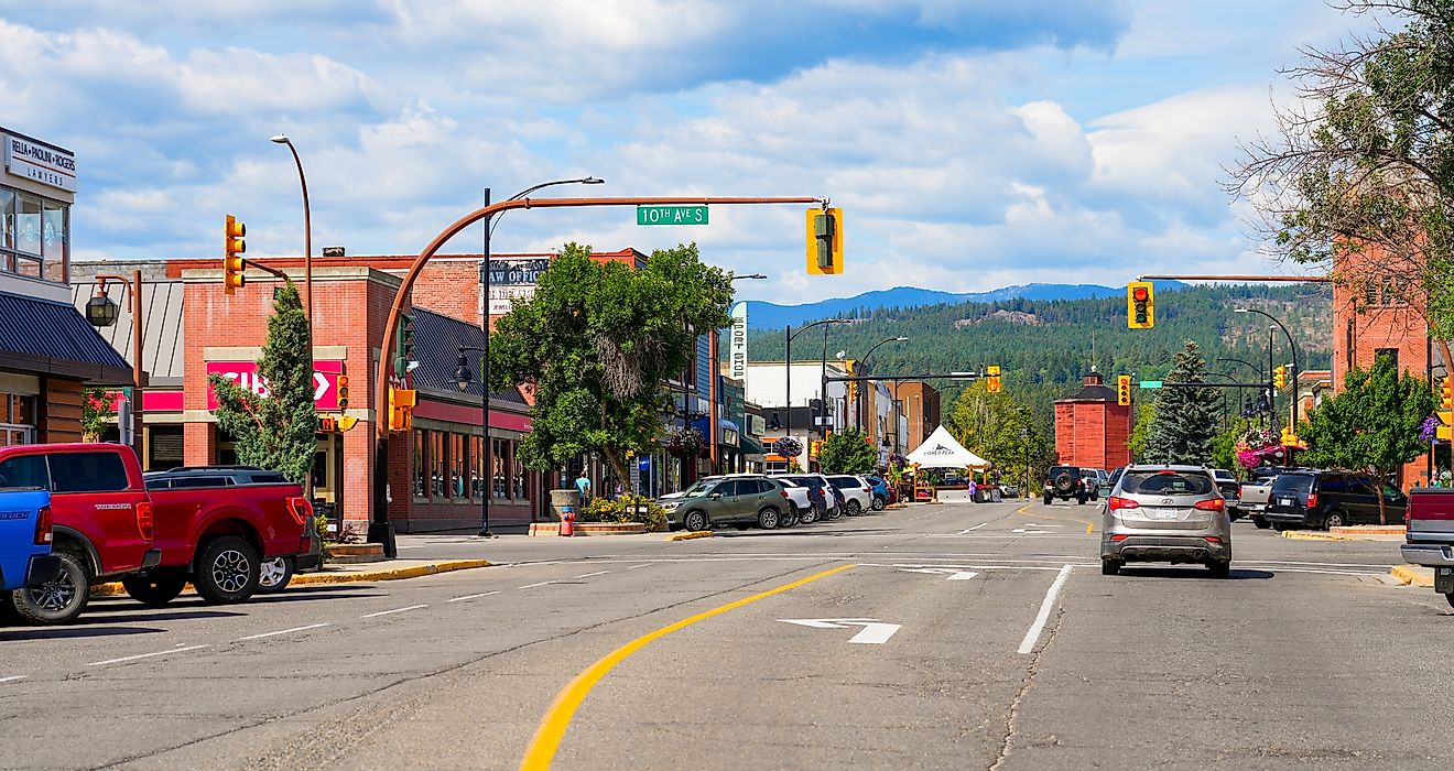 Baker Street in Downtown Cranbrook, British Columbia, Canada. Editorial credit: Alexandre.ROSA / Shutterstock.com