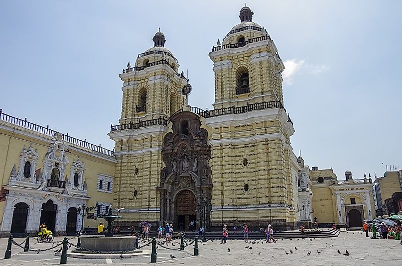 Convento de San Francisco, a historic colonial era Roman Catholic Monastery in Lima, Peru.