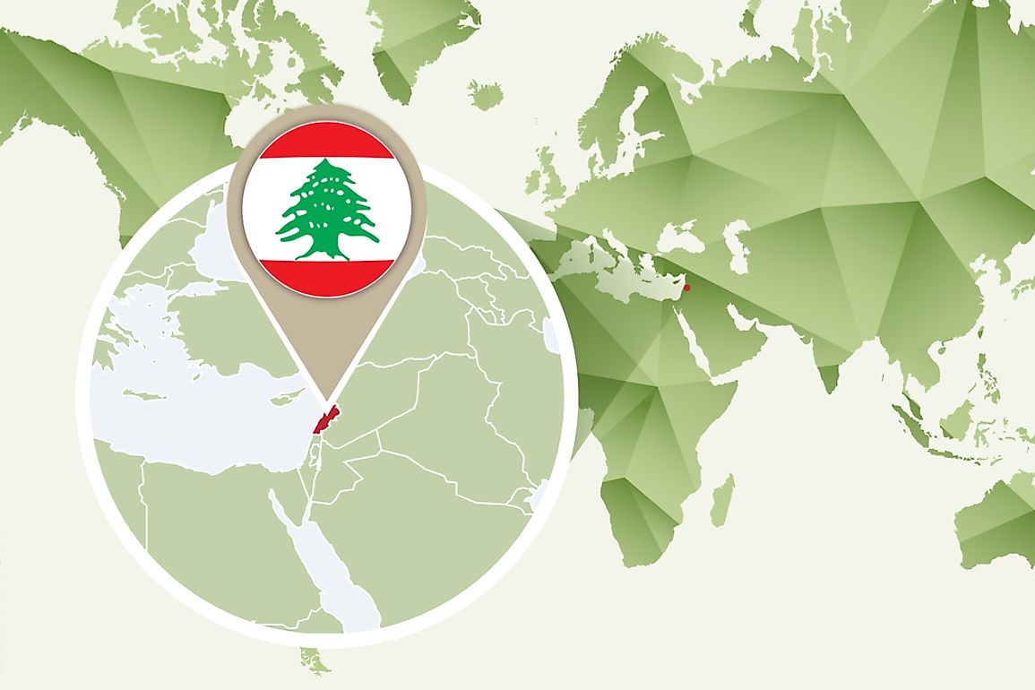 Lebanon borders the eastern edge of the Mediterranean Sea.