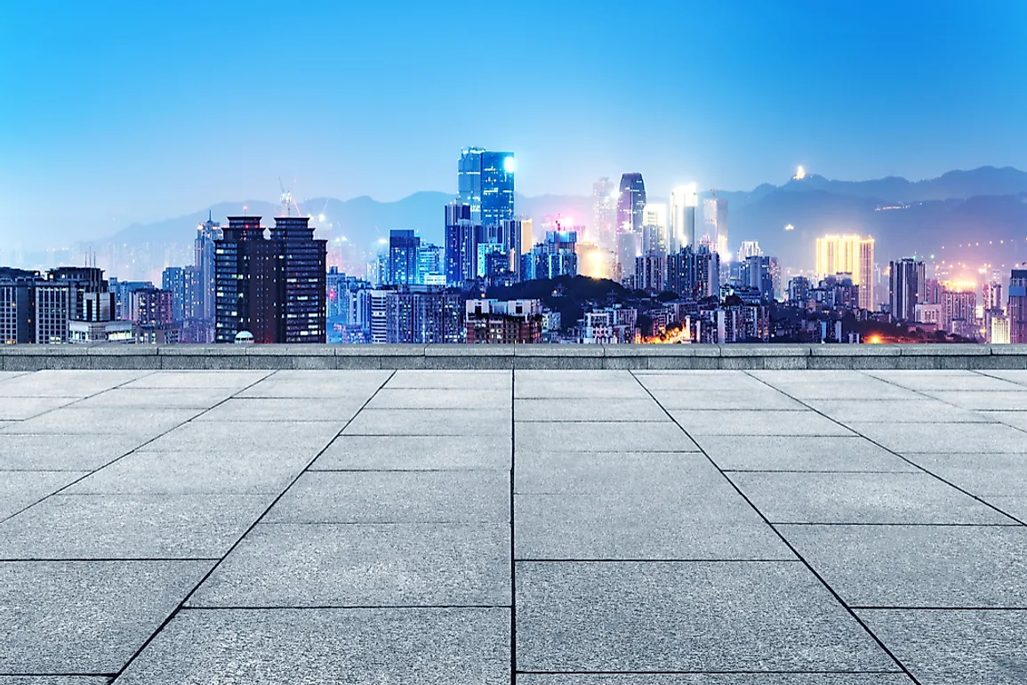 The sprawling skyline of Chongqing, China. 