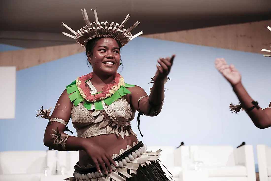 A traditional dancer in Kiribati. Editorial credit: dominika zarzycka / Shutterstock.com. 