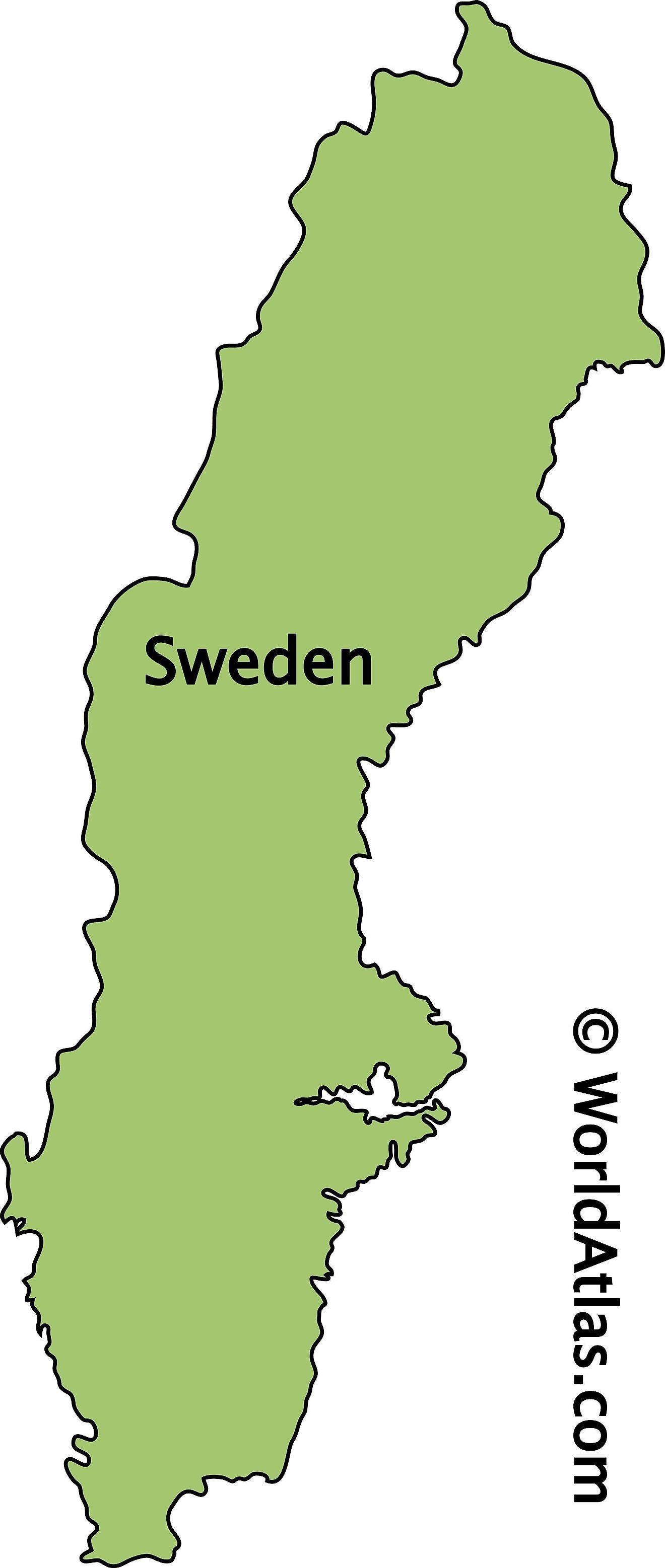 Mapa de contorno de Suecia