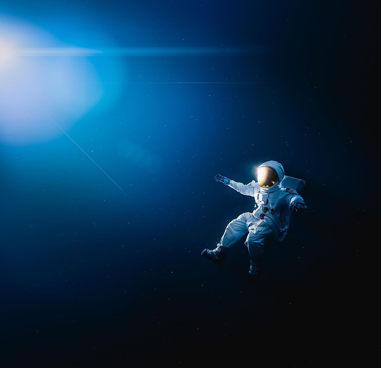 Astronaut floating in outer space Shutterstock 