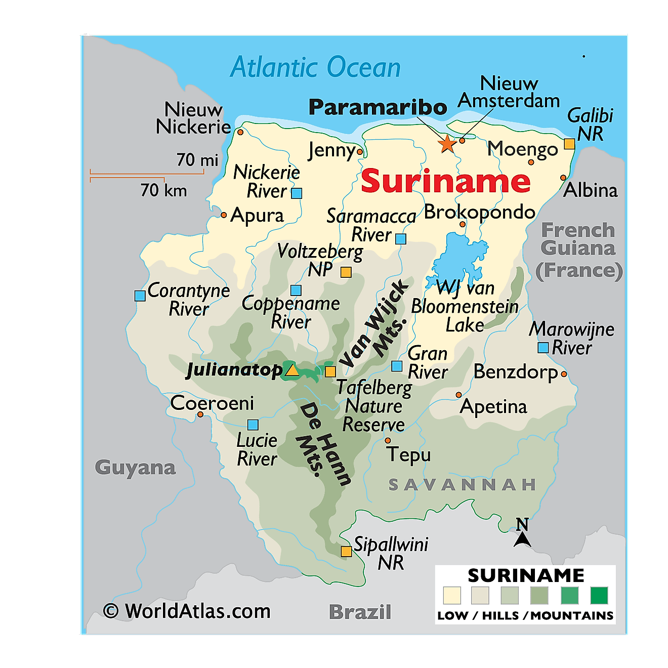 Mapas De Surinam Atlas Del Mundo