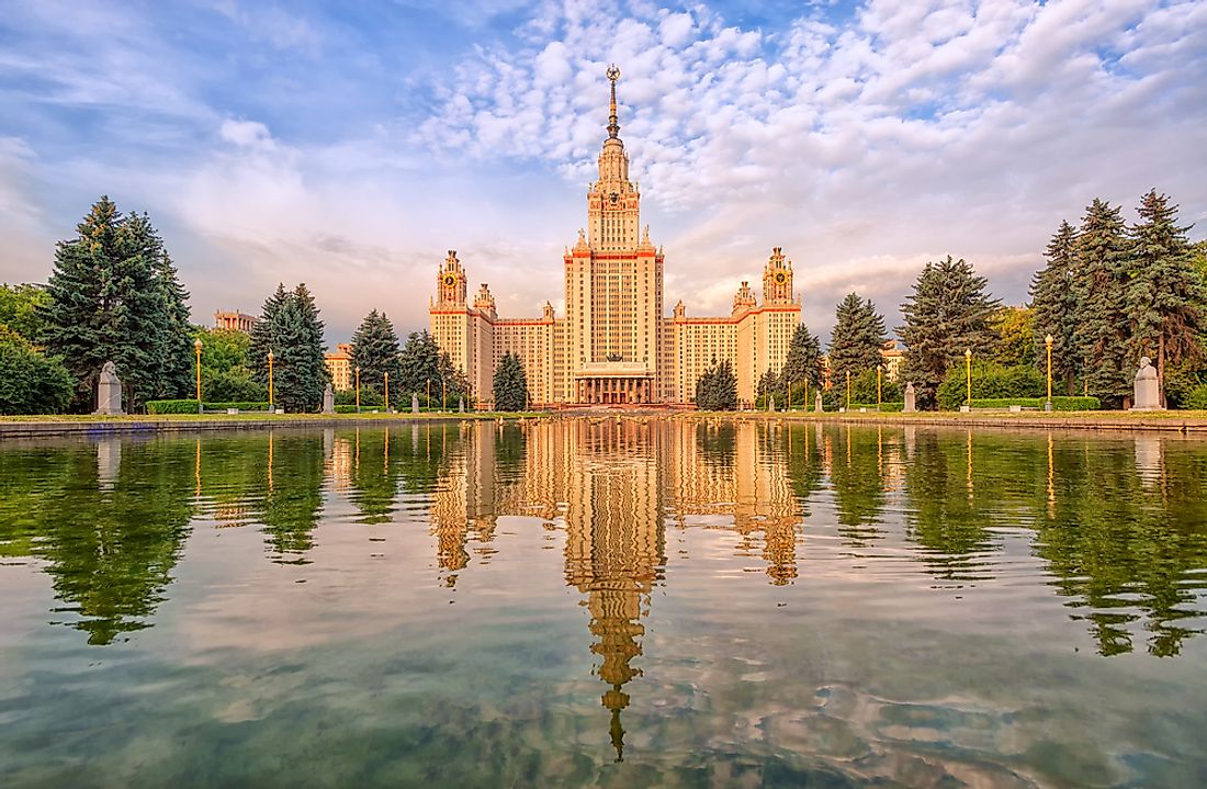 The main tower of Moscow State University is the world's tallest educational building. 