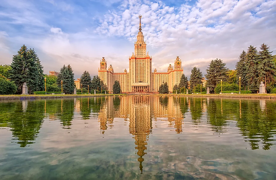 The main tower of Moscow State University is the world's tallest educational building.