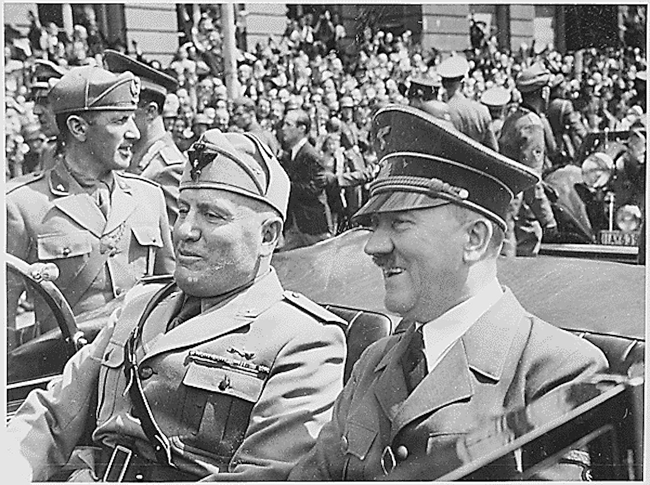 Adolf Hitler and Benito Mussolini, June 1940 (NARA)