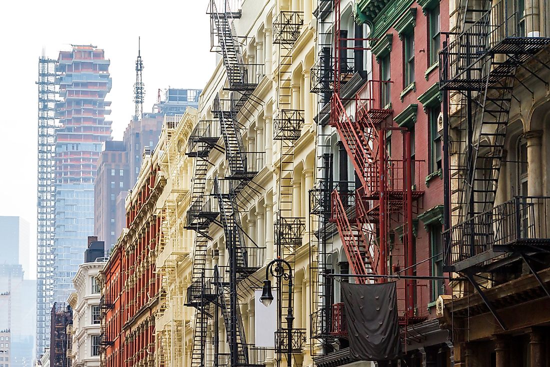 Apartment buildings in Manhattan. 
