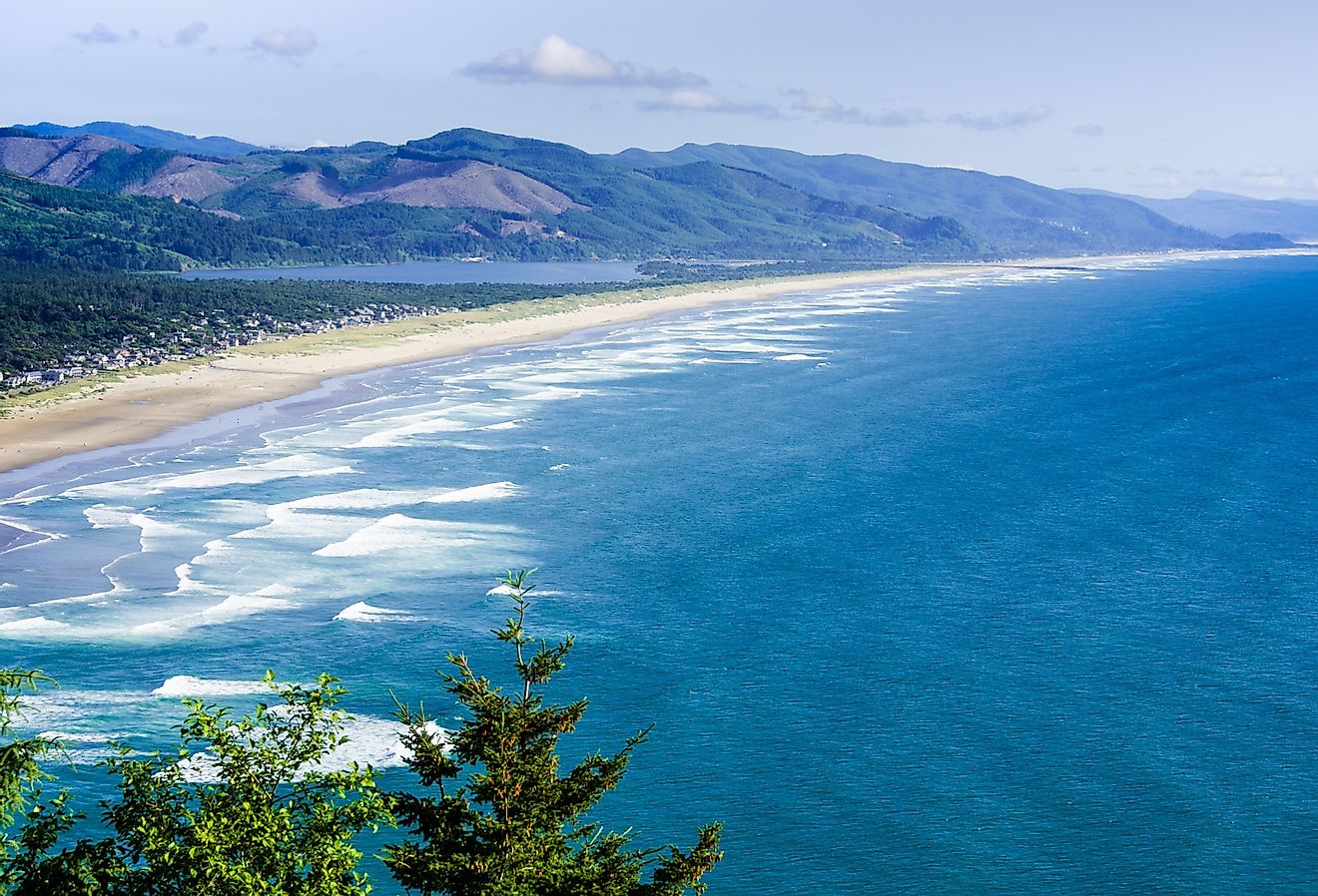 Rockaway Beach has seven miles of a sandy shoreline and is one of the most popular vacation destinations in Oregon.
