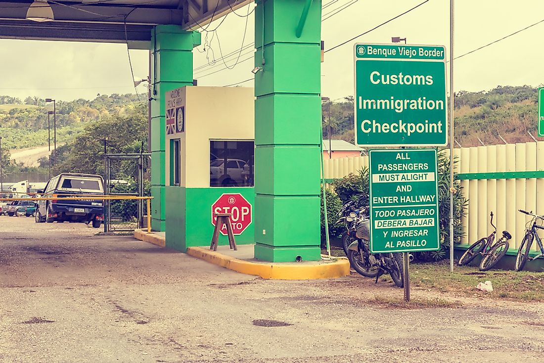 Border crossing at San Ignacio, Belize to Guatemala. Editorial credit: Mark52 / Shutterstock.com
