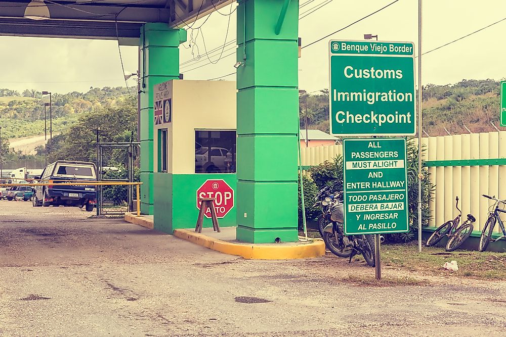 Border crossing at San Ignacio, Belize to Guatemala. Editorial credit: Mark52 / Shutterstock.com