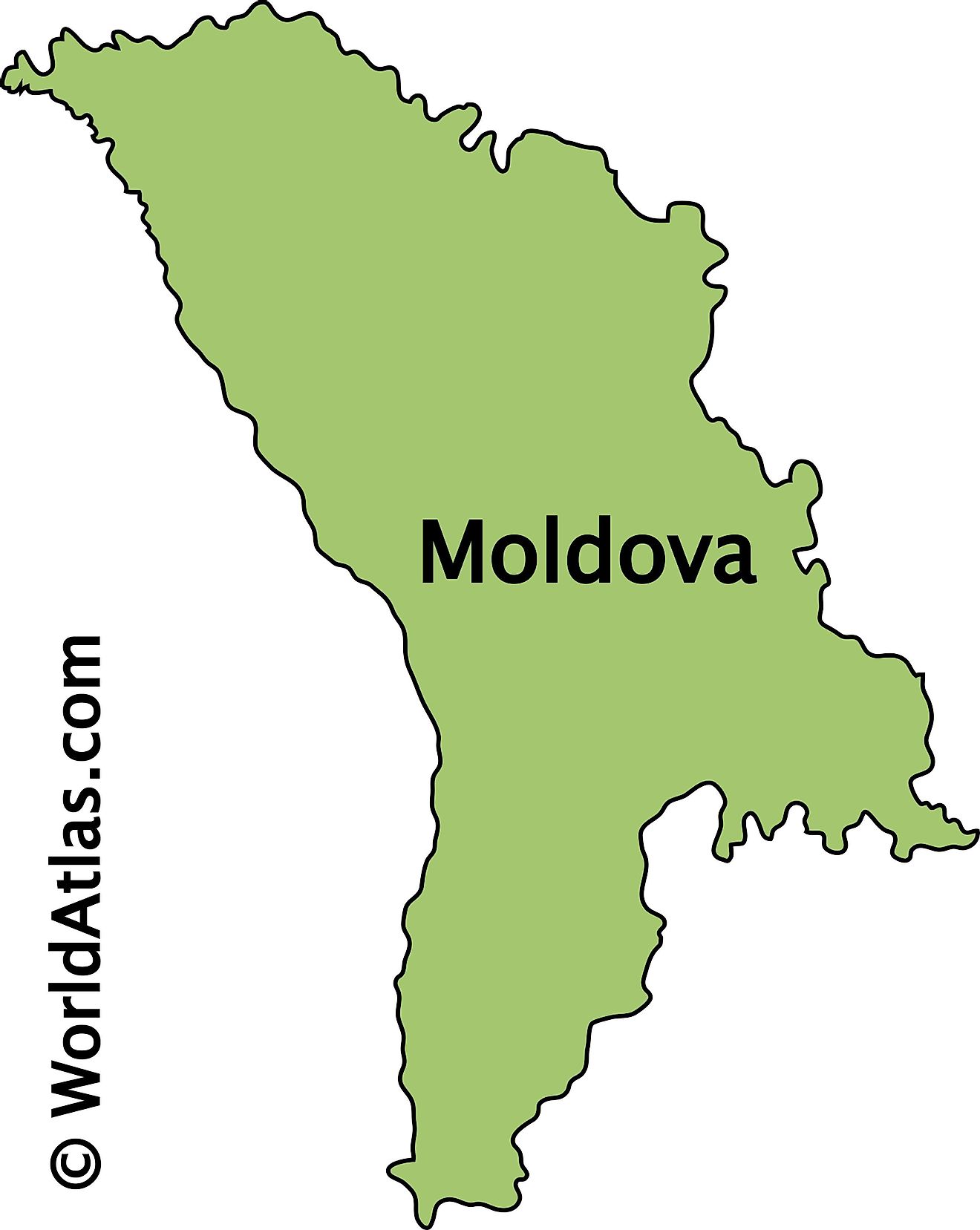 Outline Map of Moldova