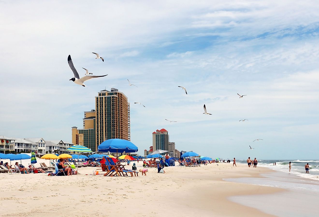 Alabama's Gulf Shores State Park and beach view, USA.