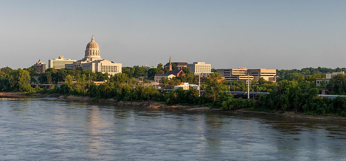 View of Jefferson City from the Missouri River, Missouri.
